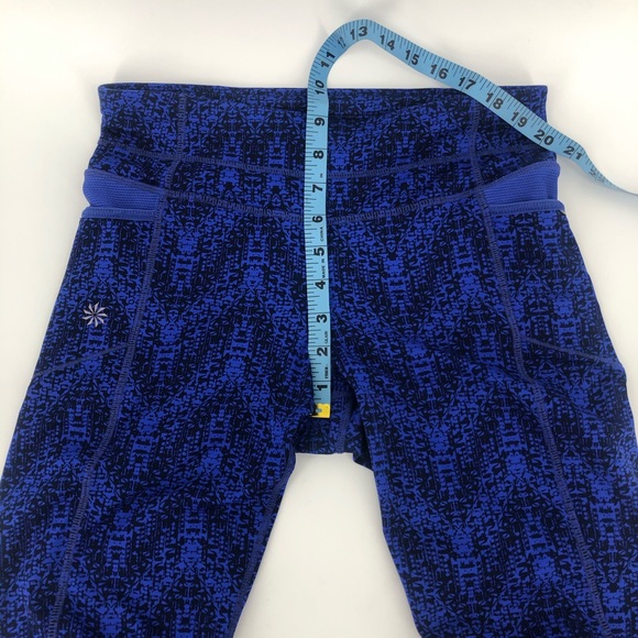 Athleta Blue and Black Cropped Workout Leggings - Picture 4 of 13